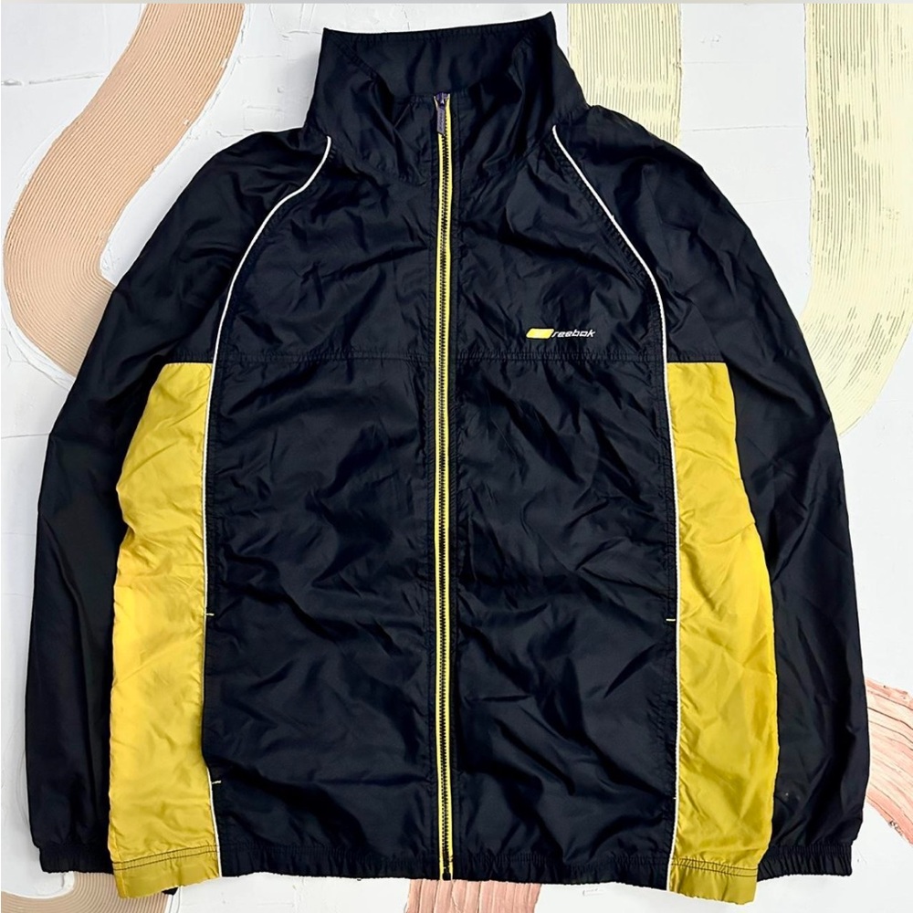 Vintage 90’s Reebok Black & Yellow Windbreaker Jacket